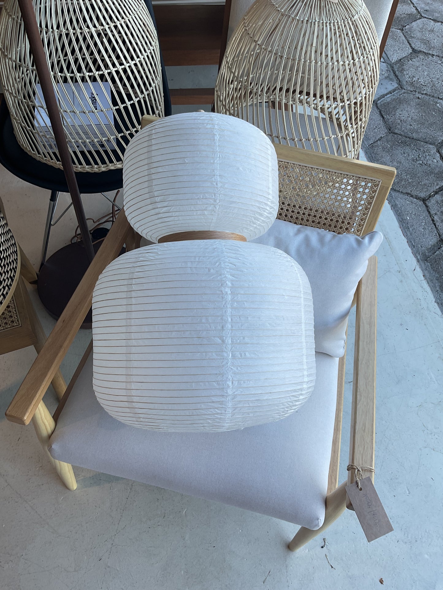 Lampa wisząca z papieru ryżowego Misaki