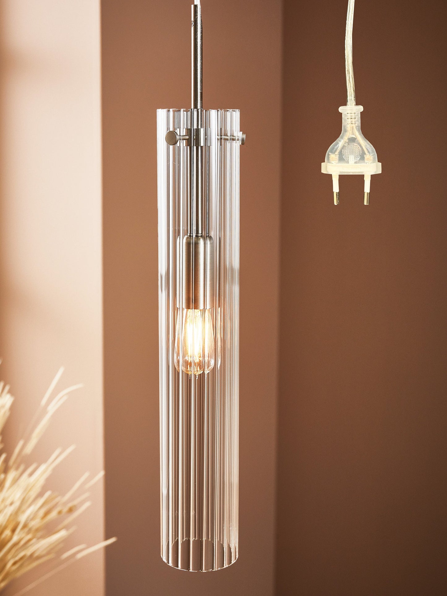 Lampa wisząca ze szkła Tubo