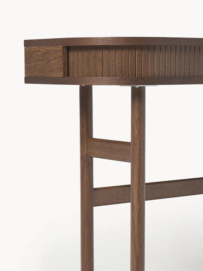 Konsola z drewna z ryflowanym frontem Calary