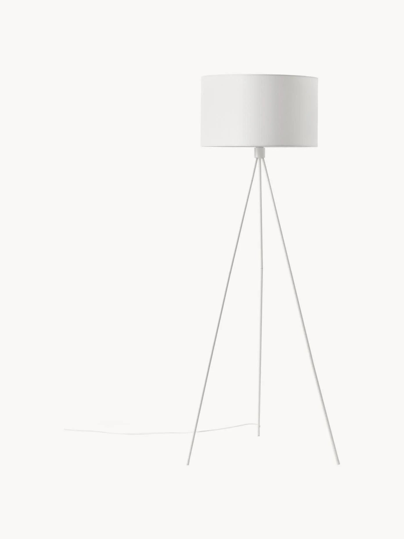 Lampa podłogowa trójnóg z kloszem z tkaniny Cella