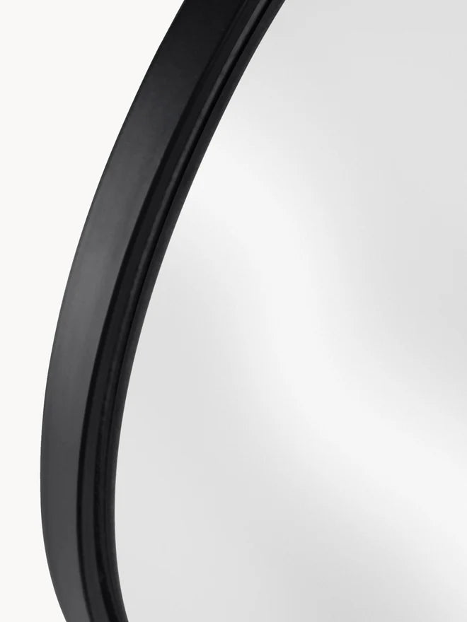 Okrągłe lustro dekoracyjne z metalową ramą Libia