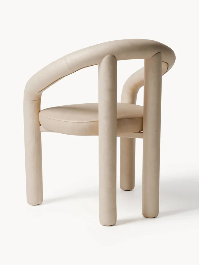 Krzesło z podłokietnikami z aksamitu Calan