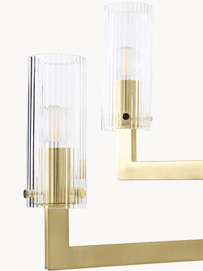 Żyrandol ze szkła z ryflowaną powierzchnią Emmi