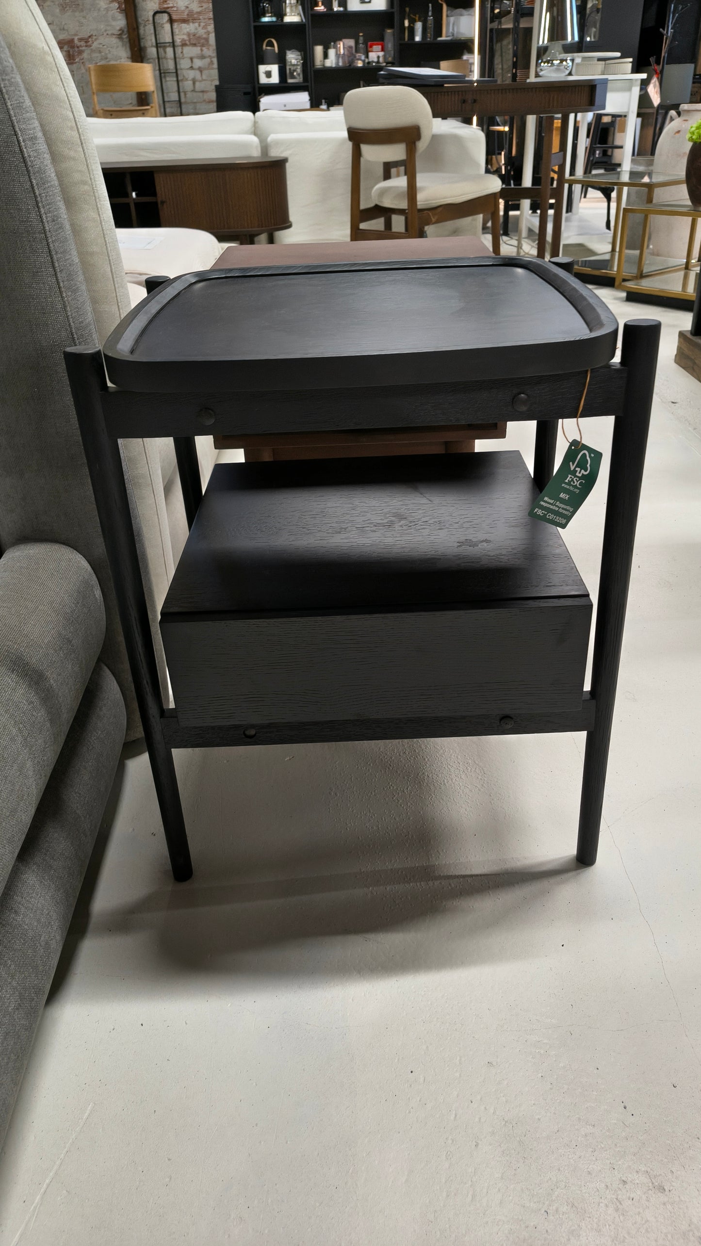 Szafka nocna z drewna dębowego Libby