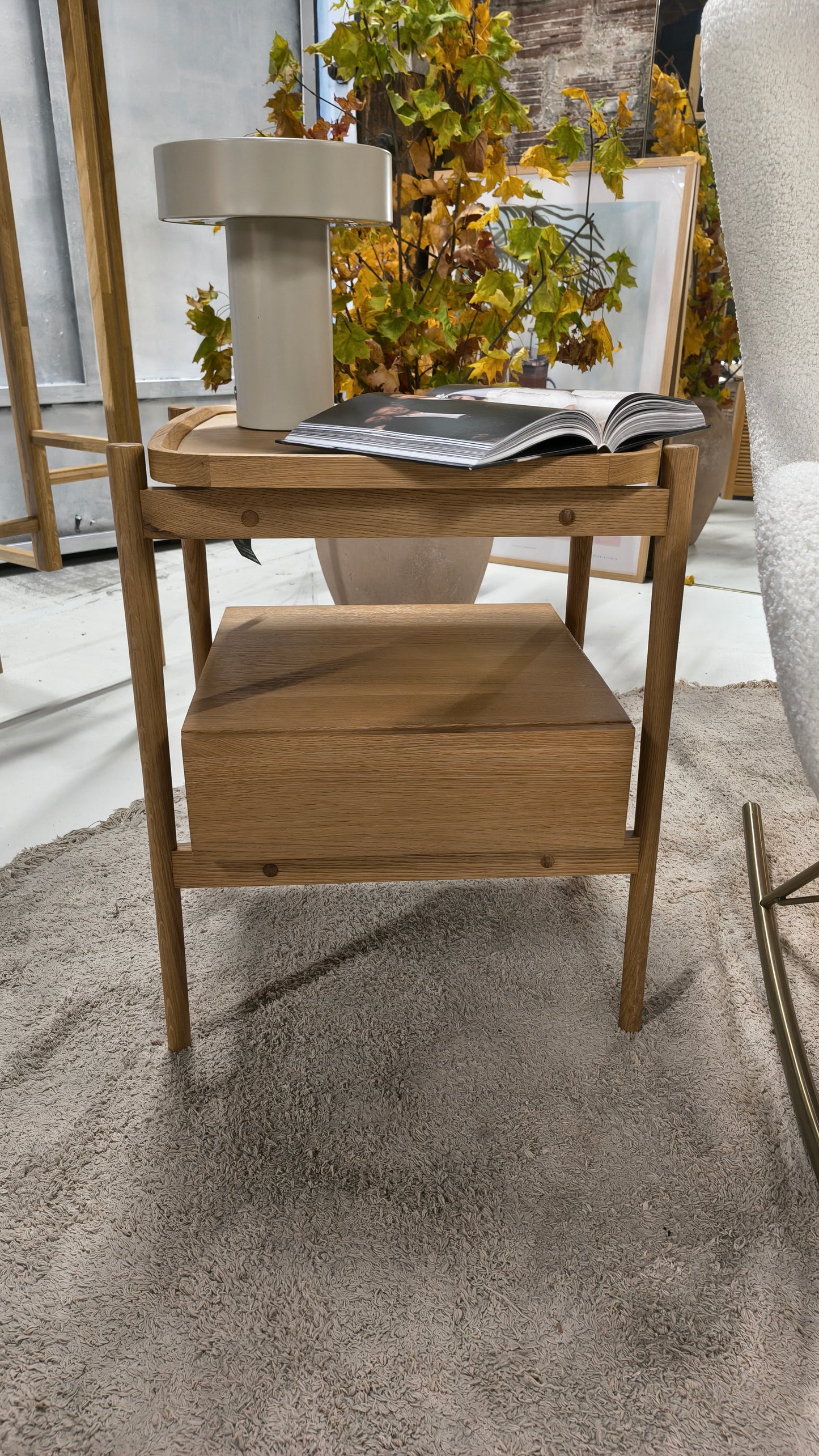 Szafka nocna z drewna dębowego Libby