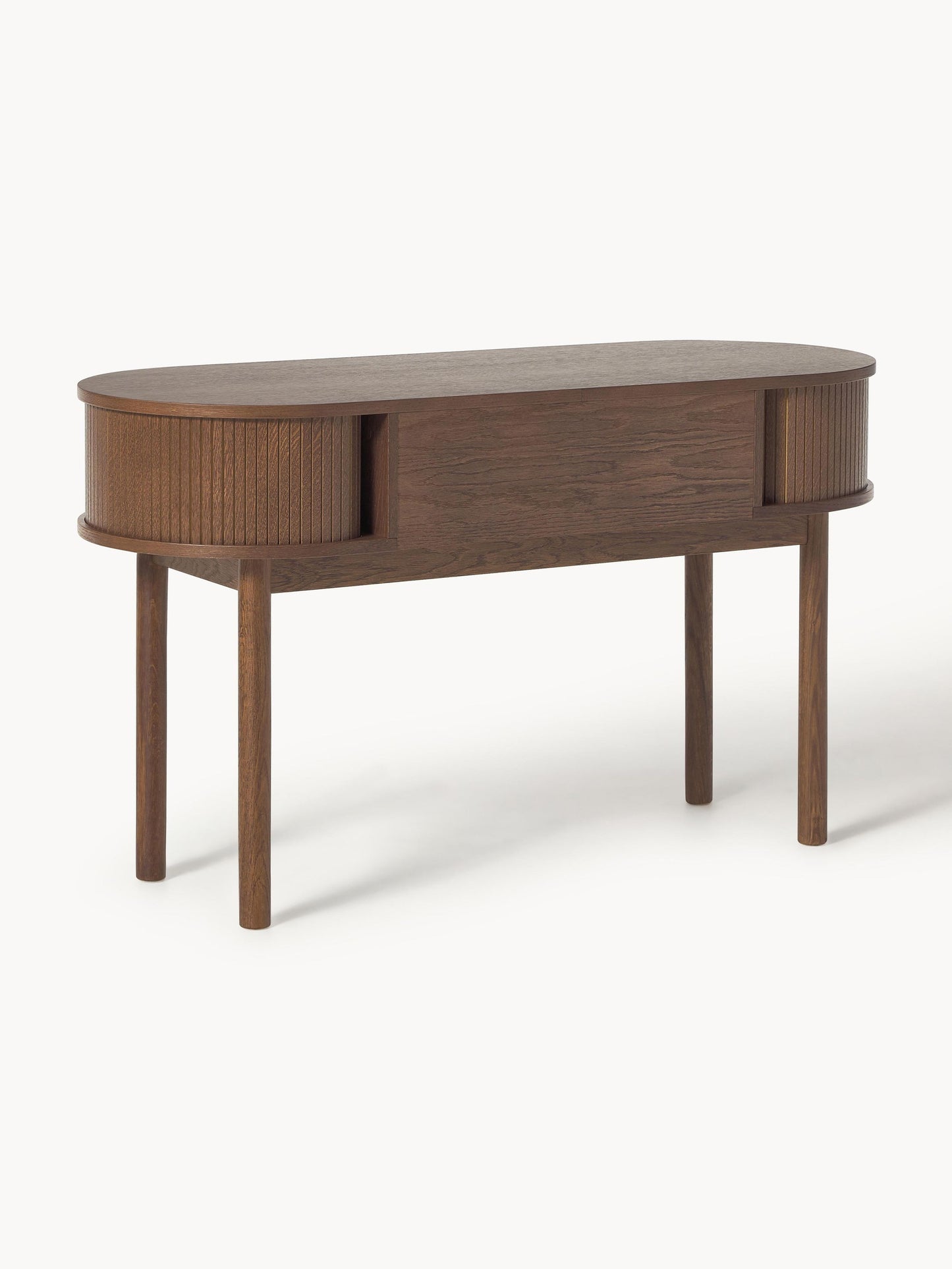 Biurko z drewna z ryflowanym frontem Calary