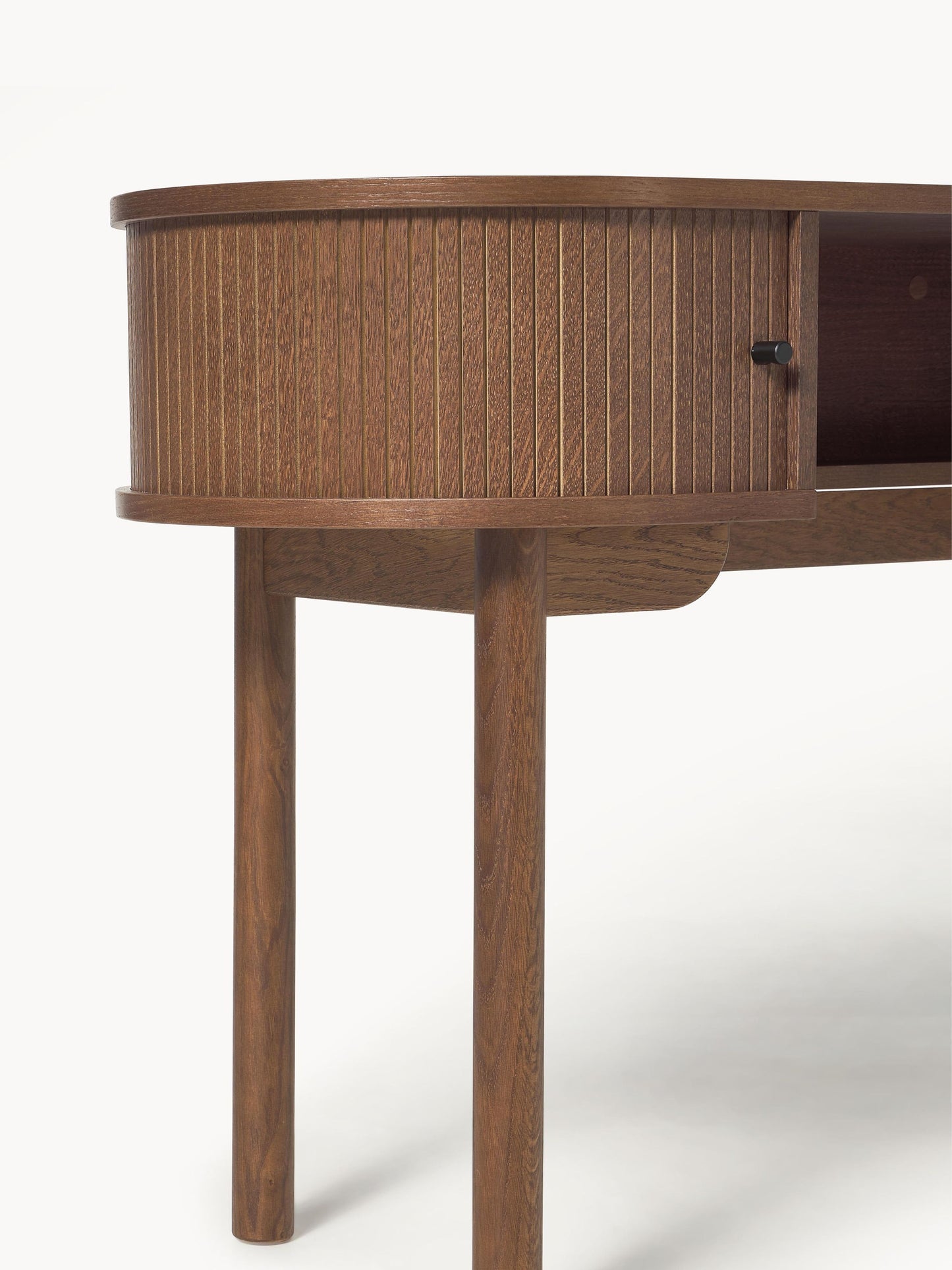 Biurko z drewna z ryflowanym frontem Calary