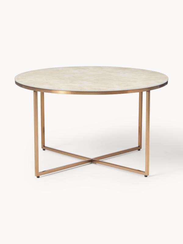 Okrągły stolik kawowy ze szklanym blatem Antigua