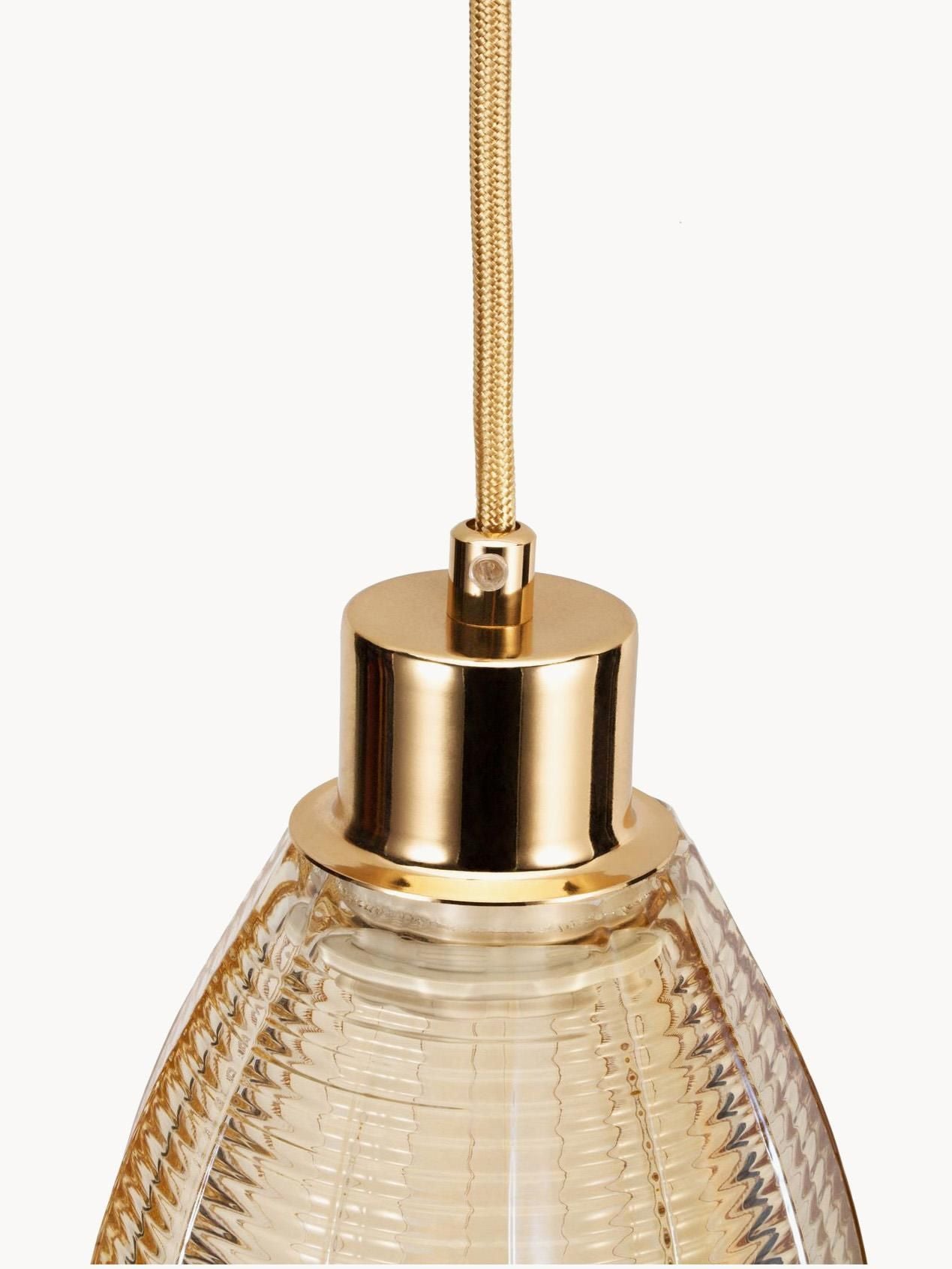 Lampa wisząca ze szkła Gleaming Gold