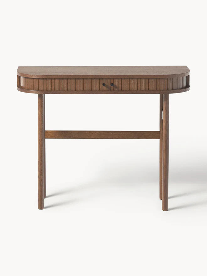 Konsola z drewna z ryflowanym frontem Calary