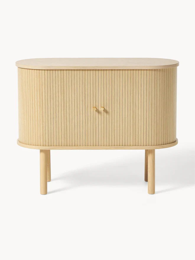 Komoda z drewna z ryflowanym frontem Calary