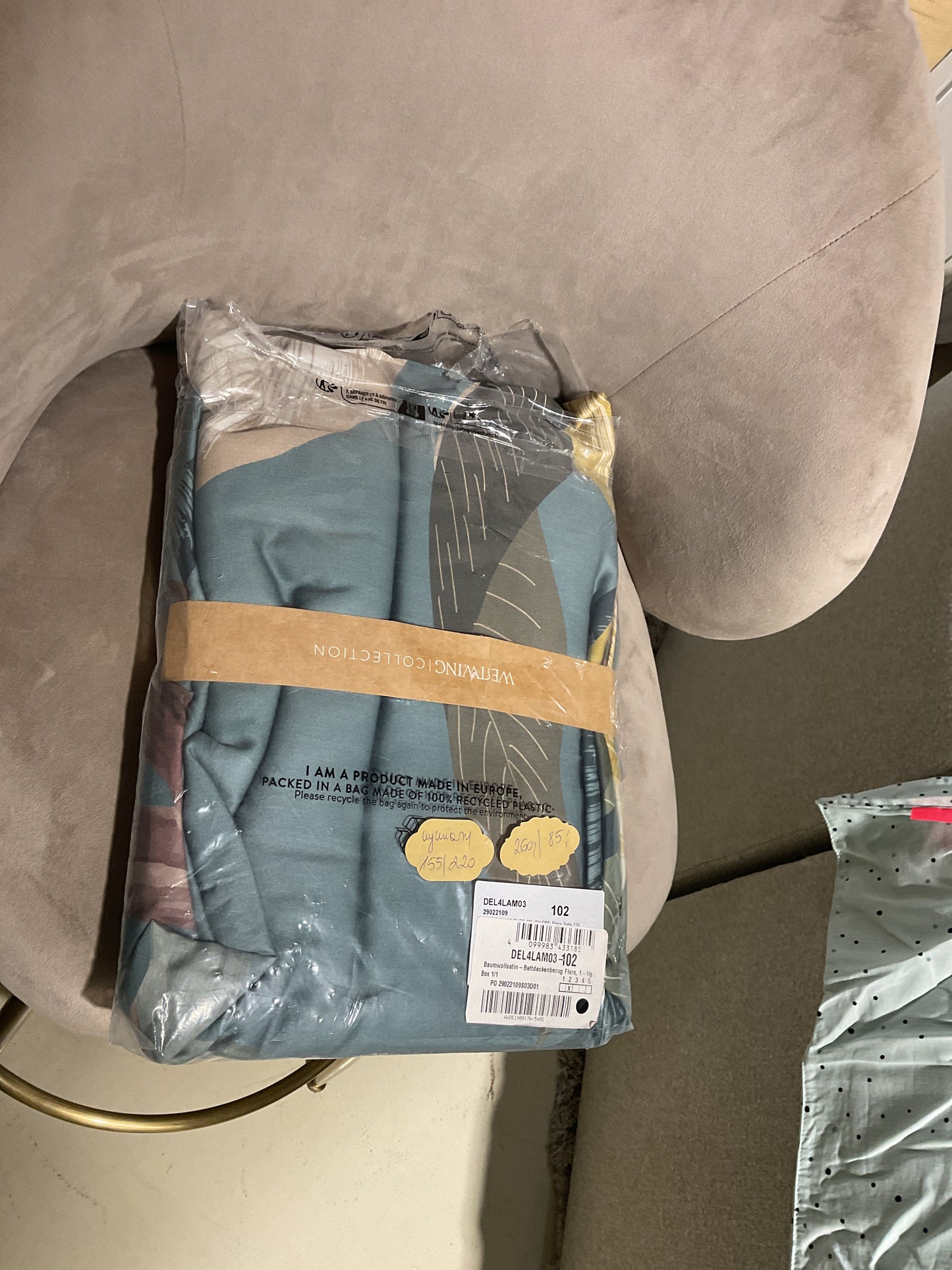 Poszwa na kołdrę z satyny bawełnianej Flora