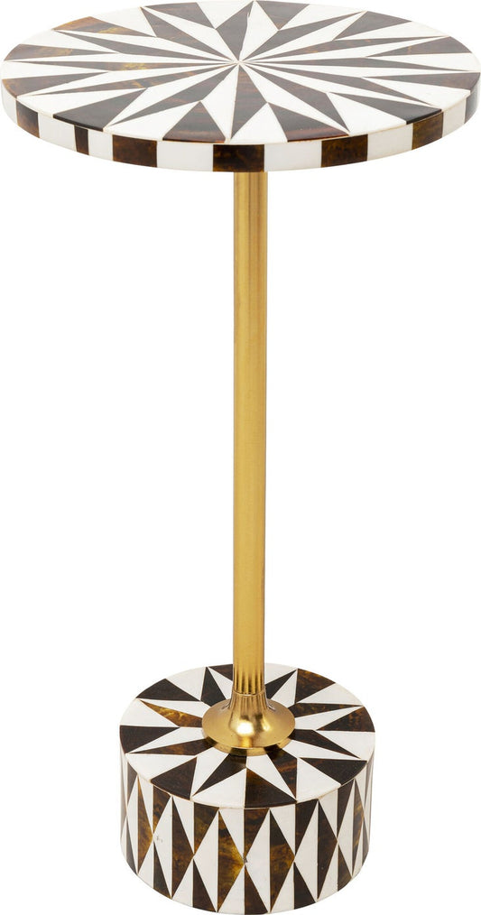 STOLIK DOMERO STAR Ø25XH50 CM BRĄZOWO-BIAŁY