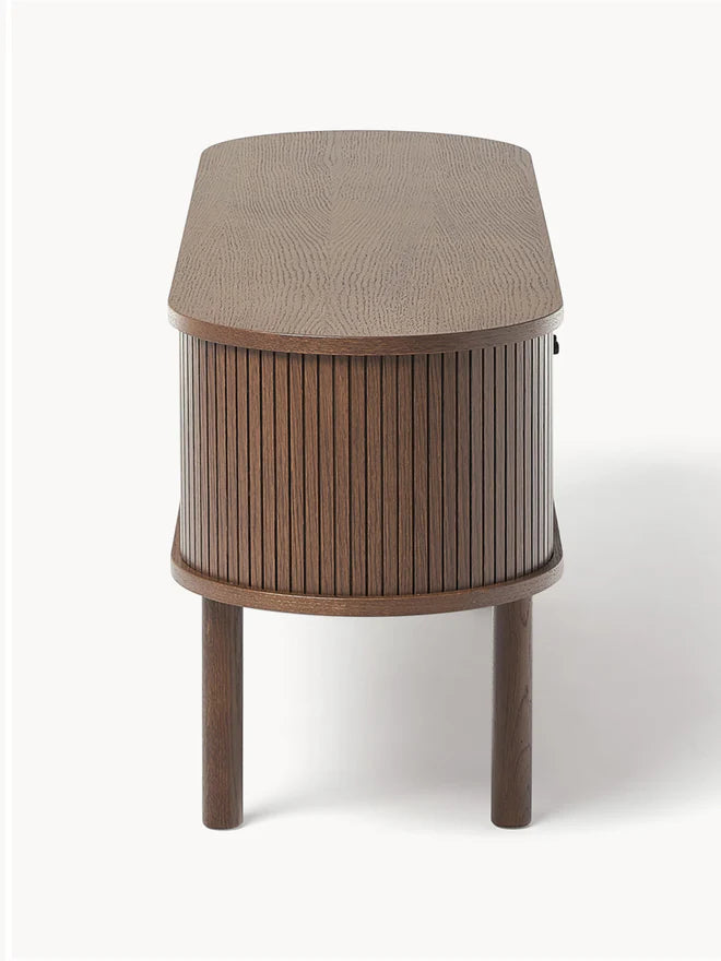 Szafka z drewna z ryflowanym frontem Calary