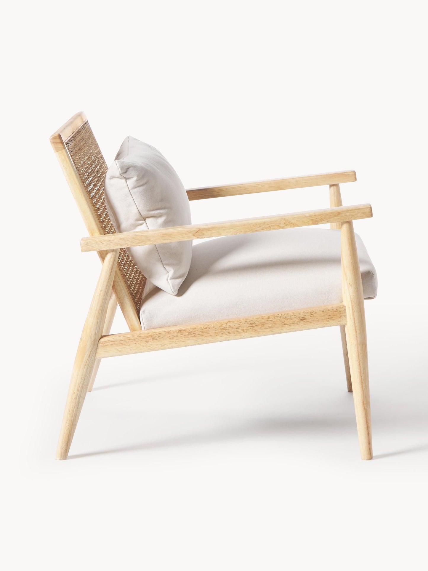 Fotel z litego drewna kauczukowego Manuell