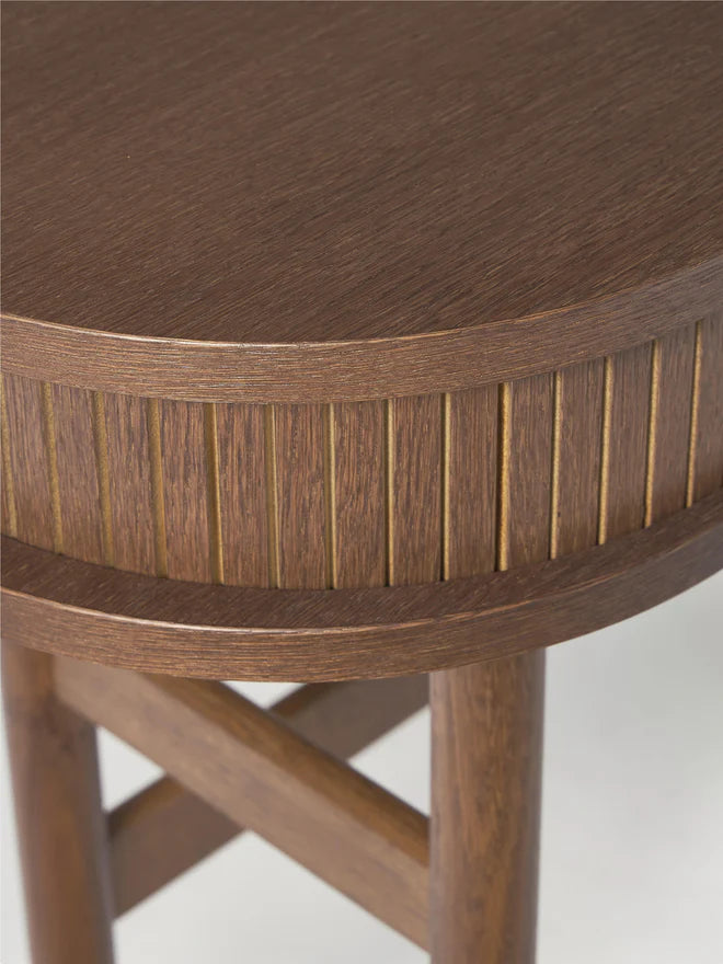 Konsola z drewna z ryflowanym frontem Calary