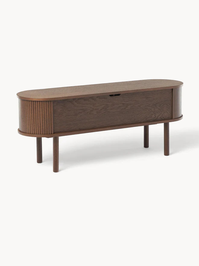 Szafka z drewna z ryflowanym frontem Calary