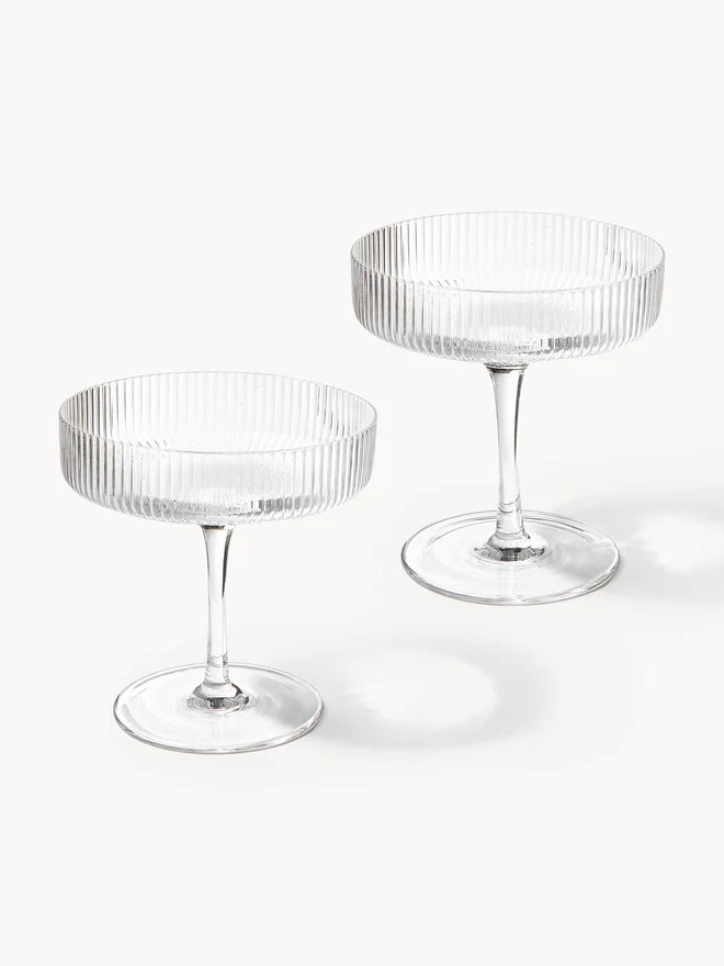 Kieliszek do szampana ze szkła dmuchanego Ripple, 2 szt.