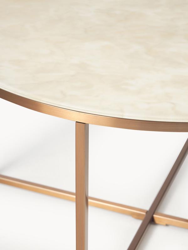 Okrągły stolik kawowy ze szklanym blatem Antigua