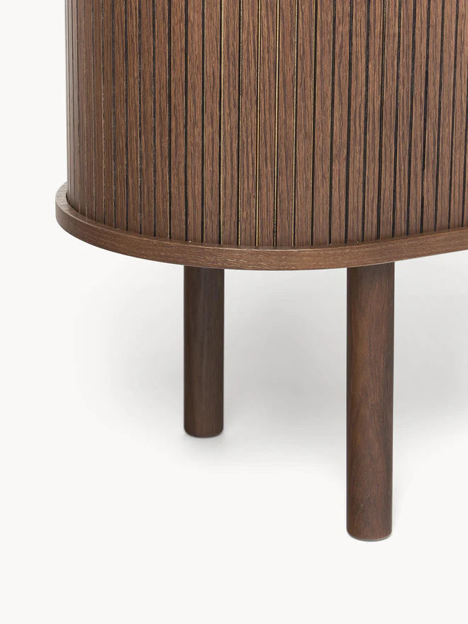 Szafka z drewna z ryflowanym frontem Calary