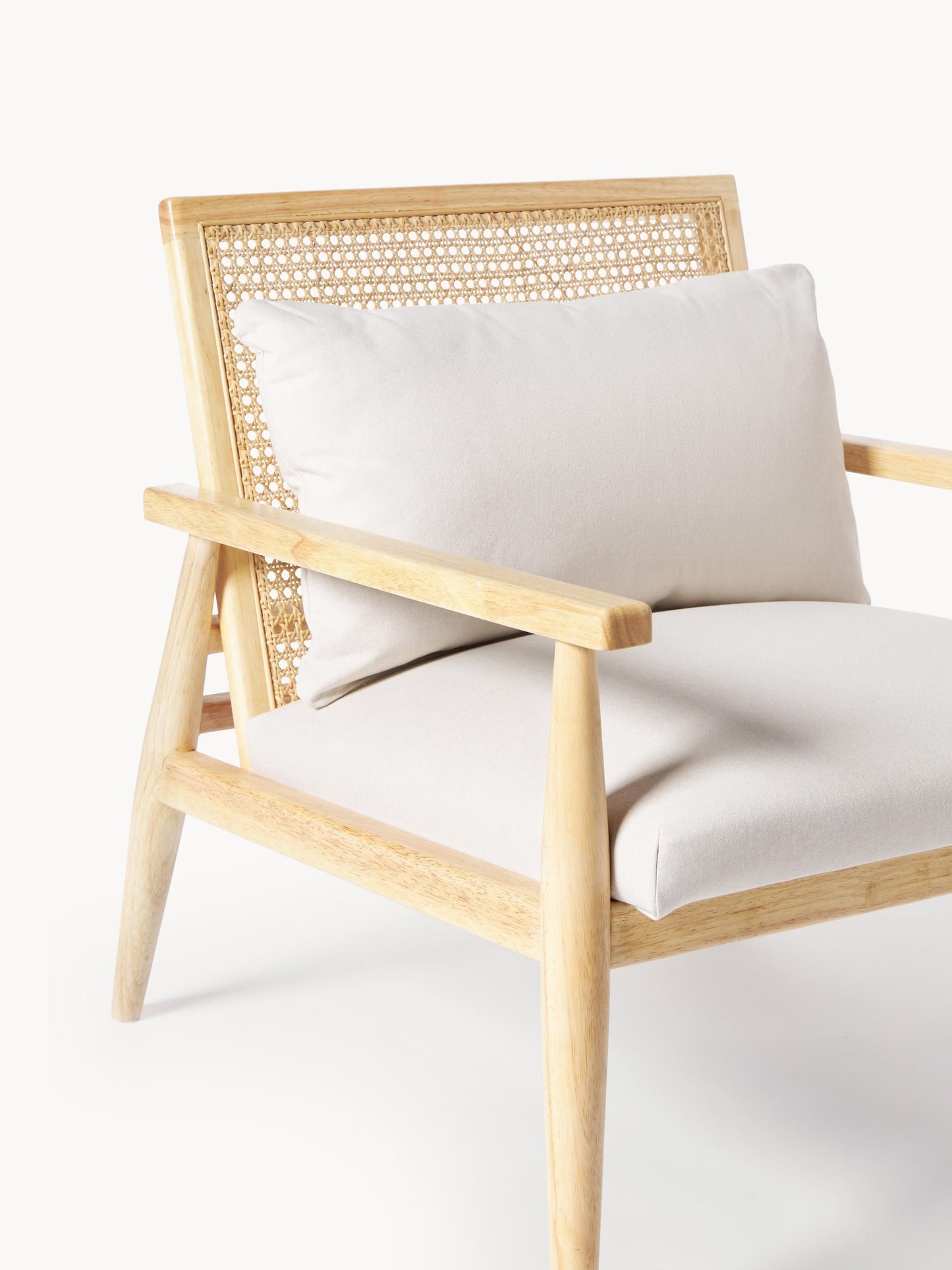 Fotel z litego drewna kauczukowego Manuell