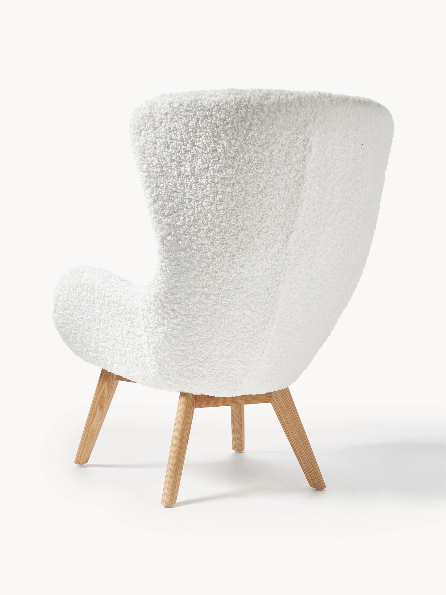 Fotel uszak Teddy z drewnianymi nogami Wing