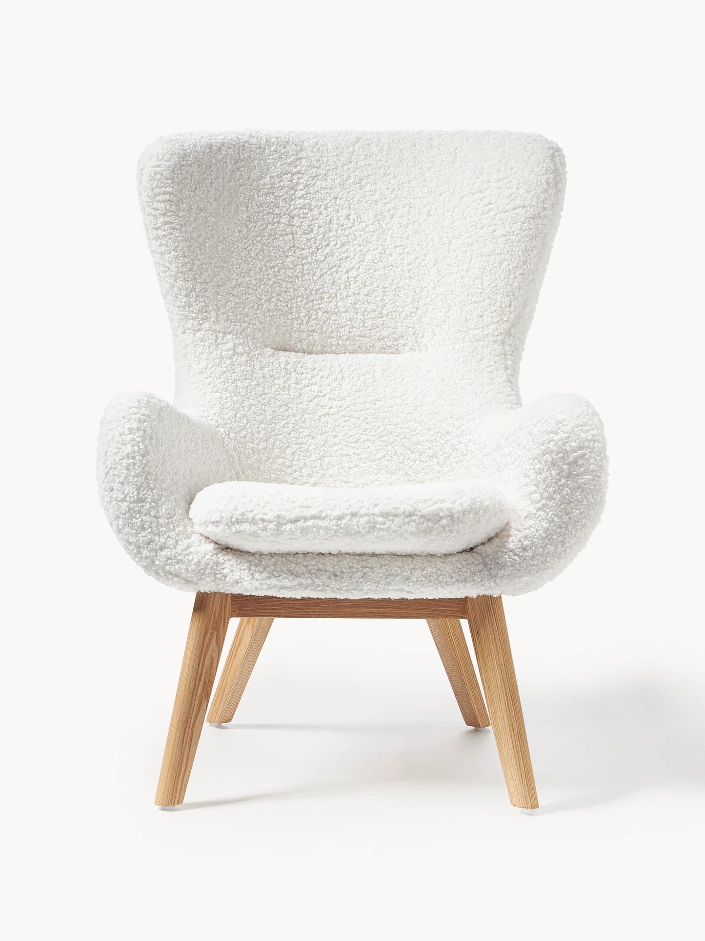 Fotel uszak Teddy z drewnianymi nogami Wing