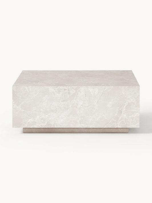 Stolik kawowy o wyglądzie trawertynu Lesley 90x90cm