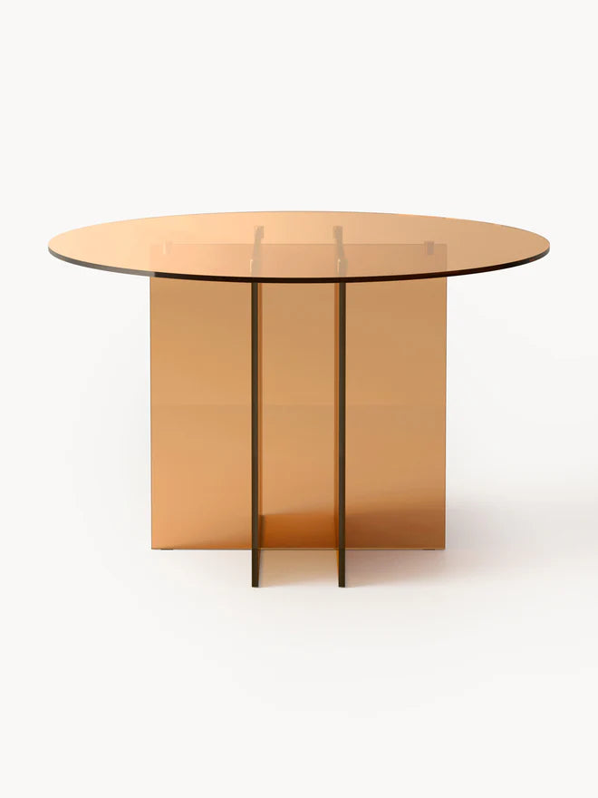 Okrągły stół do jadalni ze szkła Anouk