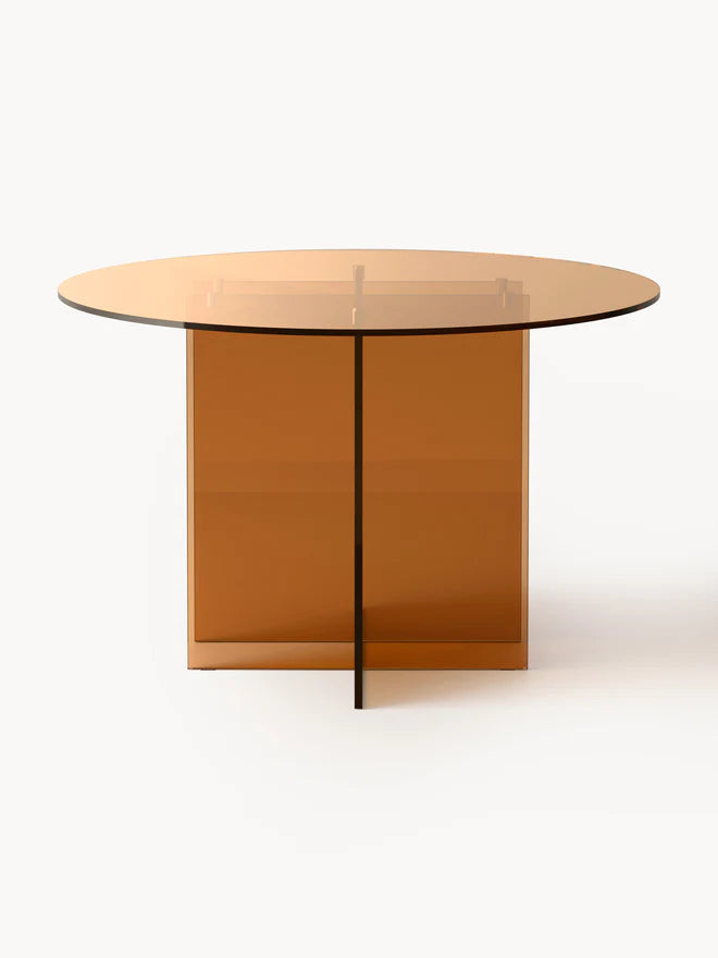 Okrągły stół do jadalni ze szkła Anouk