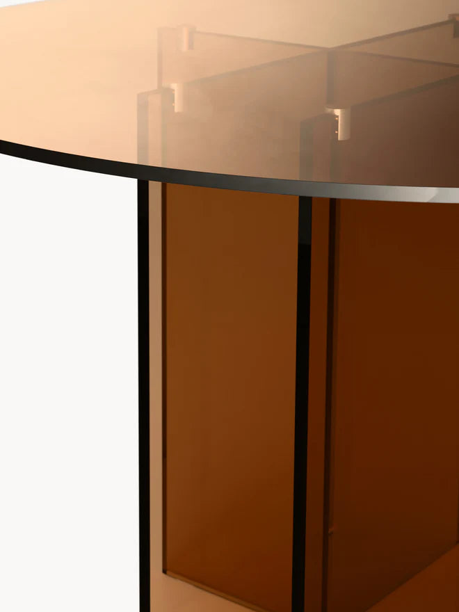 Okrągły stół do jadalni ze szkła Anouk