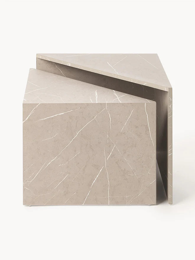 Komplet stolików kawowych o wyglądzie marmuru Vilma, 2 elem.