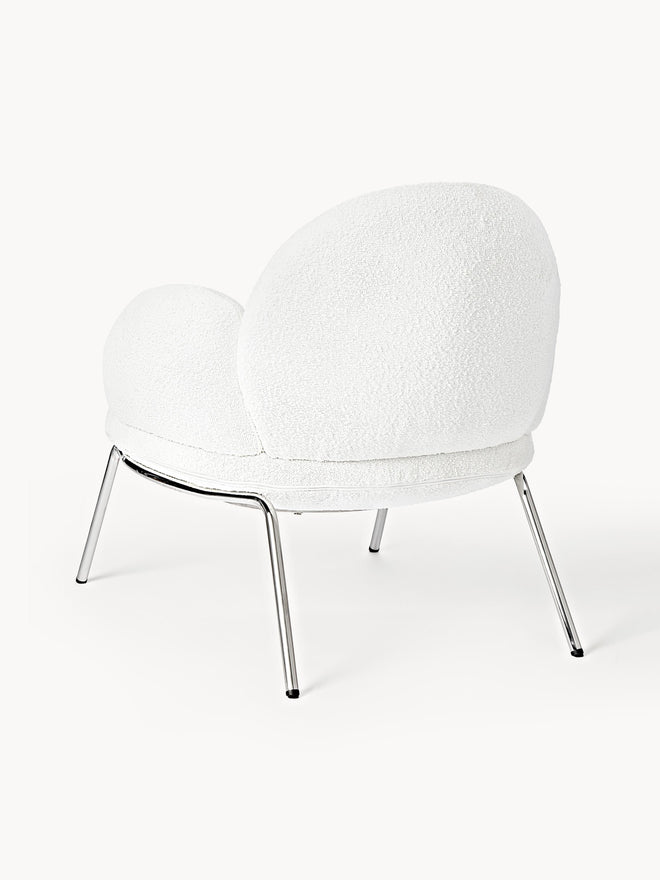 Fotel Bouclé z metalowymi nogami Luan