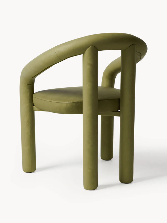 Krzesło z podłokietnikami z aksamitu Calan