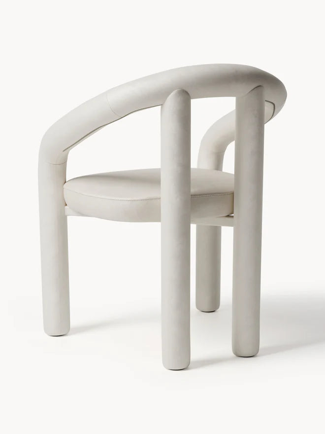 Krzesło z podłokietnikami z aksamitu Calan