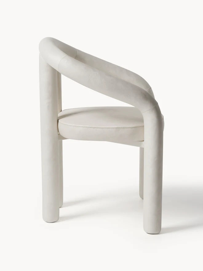 Krzesło z podłokietnikami z aksamitu Calan