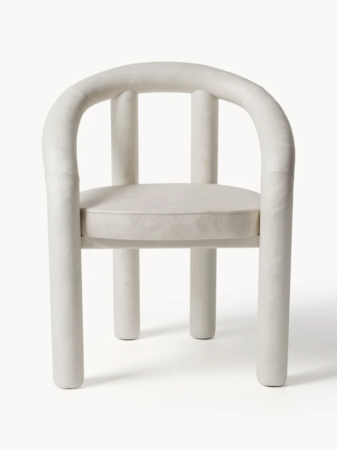 Krzesło z podłokietnikami z aksamitu Calan