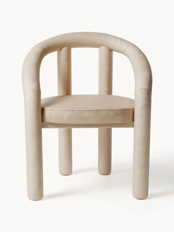 Krzesło z podłokietnikami z aksamitu Calan