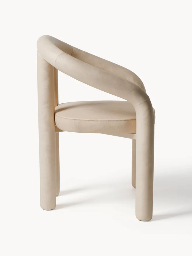 Krzesło z podłokietnikami z aksamitu Calan