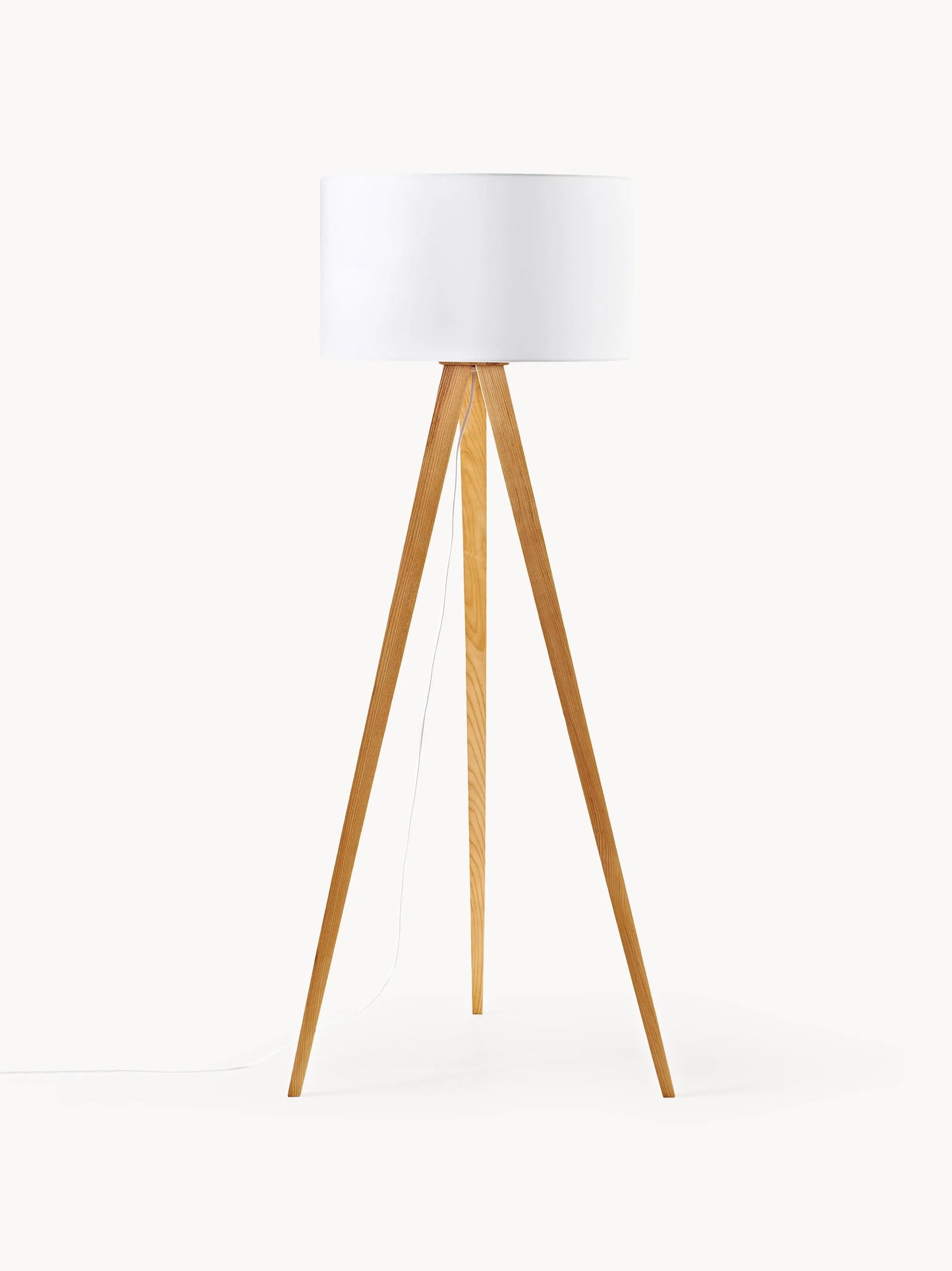 Lampa podłogowa trójnóg z litego drewna w stylu scandi Jake