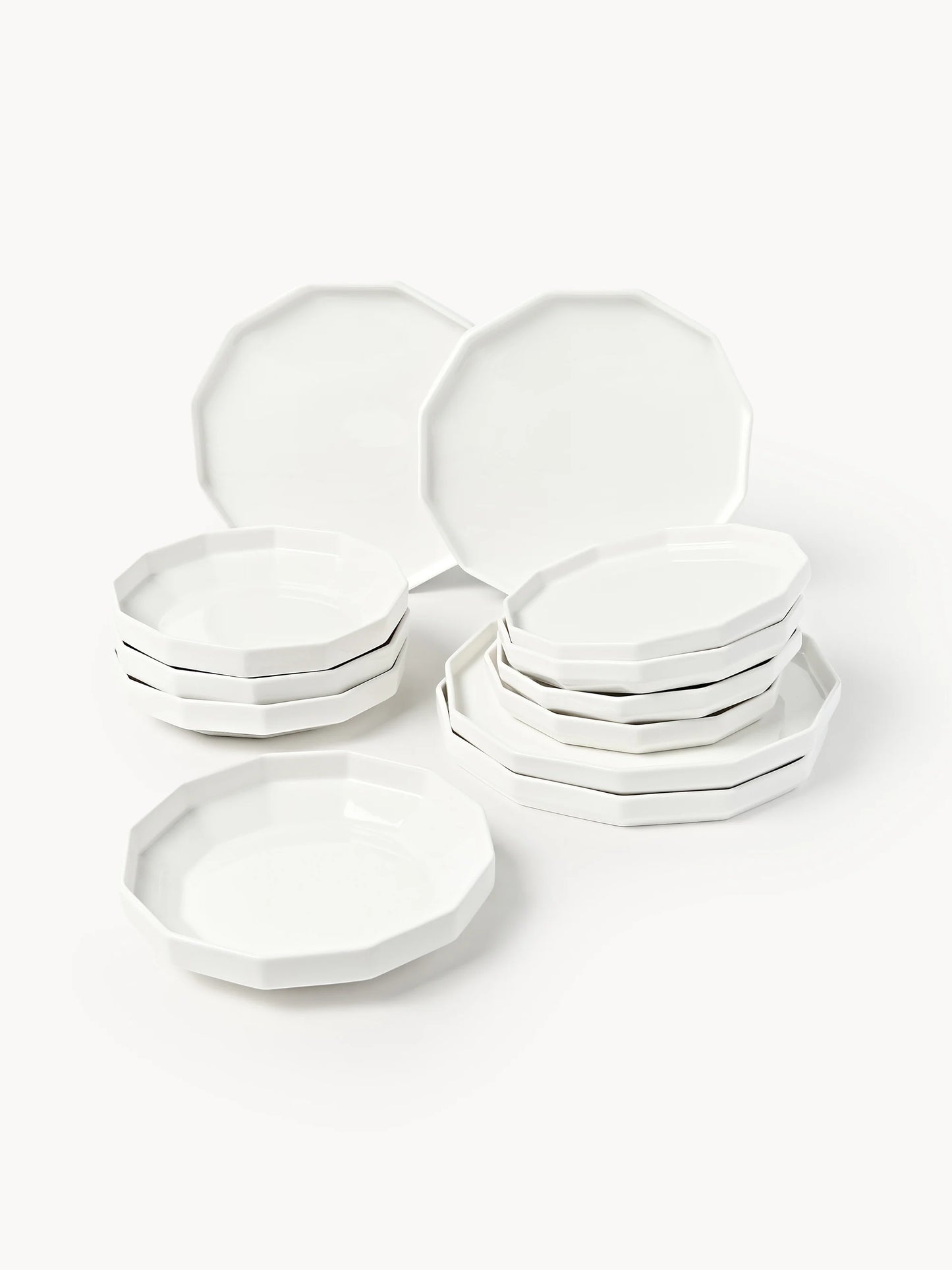 Komplet naczyń z porcelany Angoli, dla 4 osób (12 elem.)