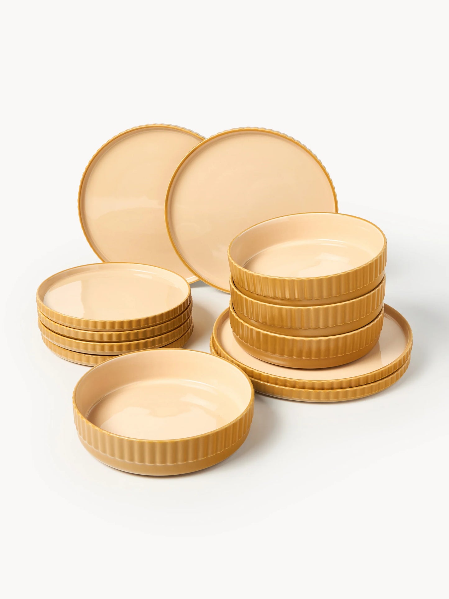 Komplet naczyń z kamionki Napari, dla 4 osób, (12 elem.)