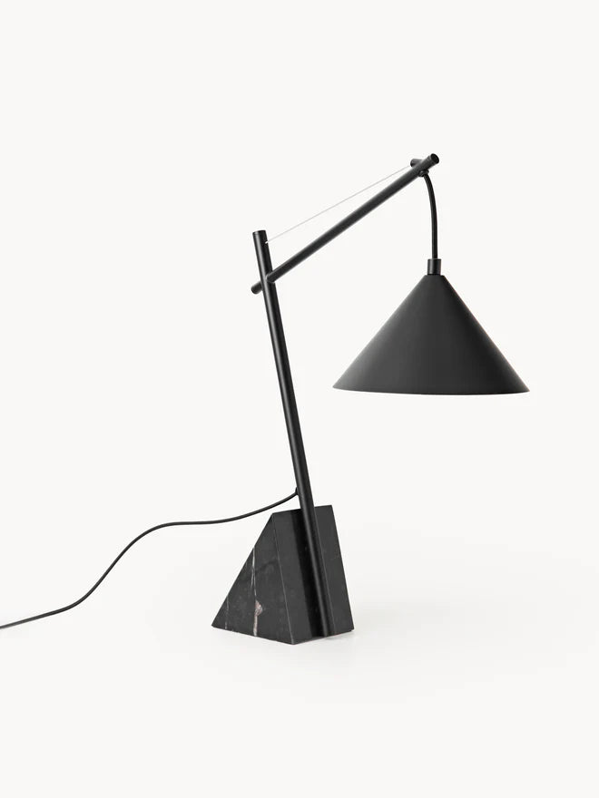 Lampa stołowa z marmurową podstawą Reyna