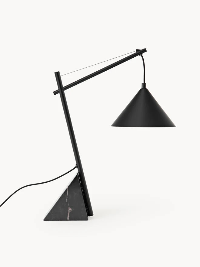 Lampa stołowa z marmurową podstawą Reyna