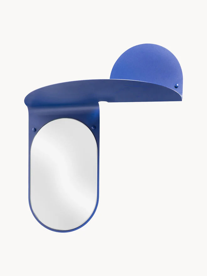 Ręcznie wykonane lustro ścienne z półką Flip