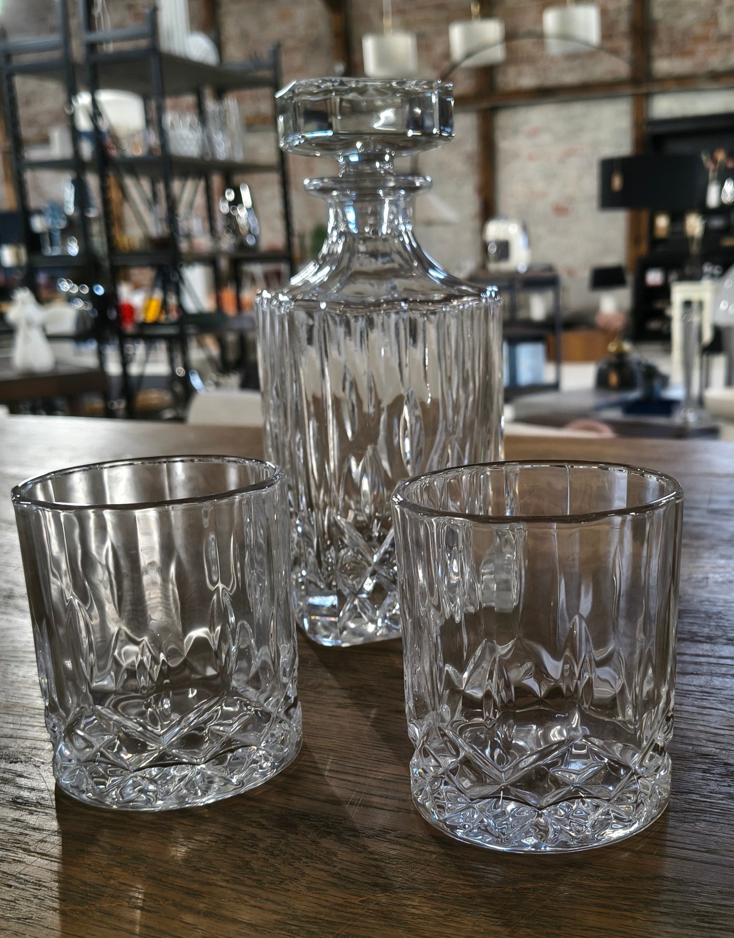 Komplet do whisky z kryształowym reliefem George, 3 elem.