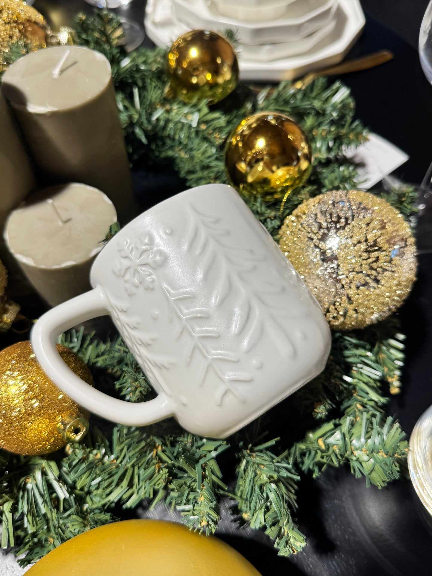 Kubek Zimowy Choinka Biały