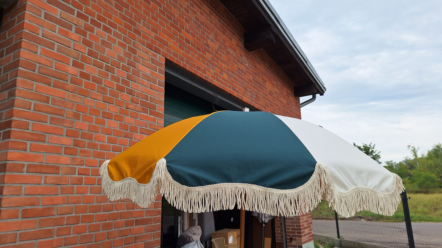 Parasol ogrodowy z frędzlami Retro, Ø 180 cm