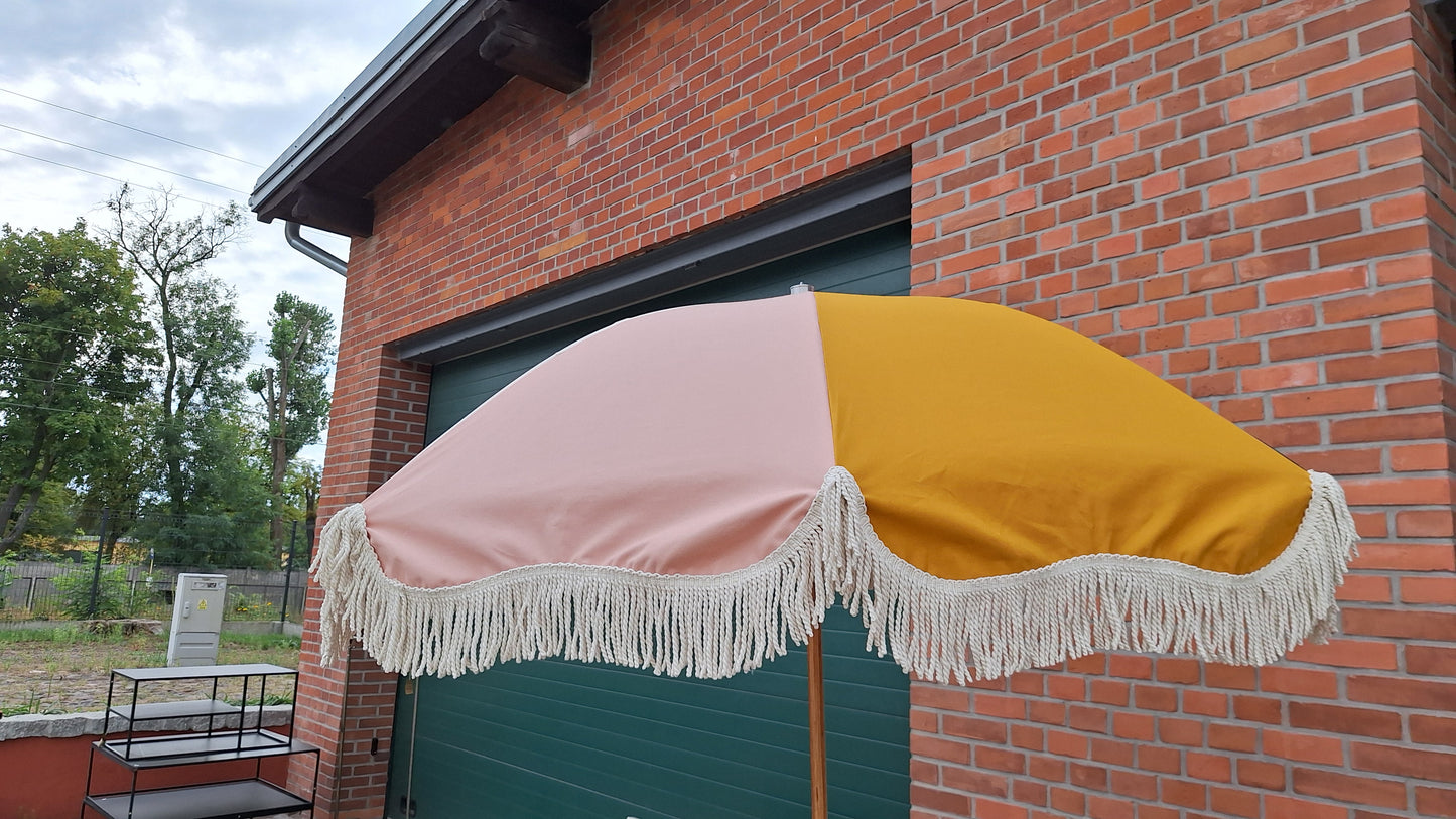 Parasol ogrodowy z frędzlami Retro, Ø 180 cm
